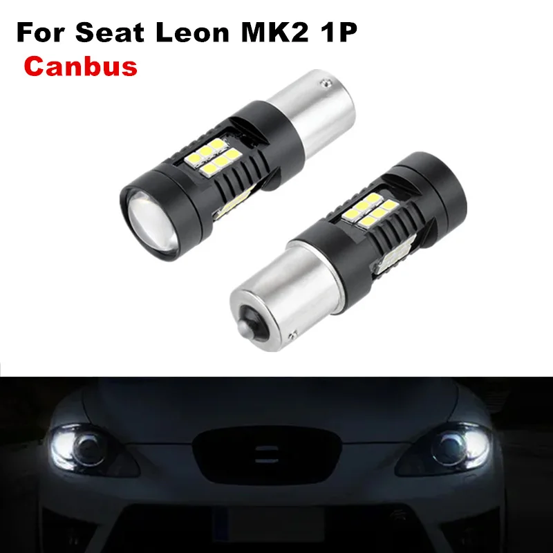 2x BA15S 1156 Canbus error free Белый светодиодный дневные ходовые огни для Seat Leon MK2 1P 1P1 |