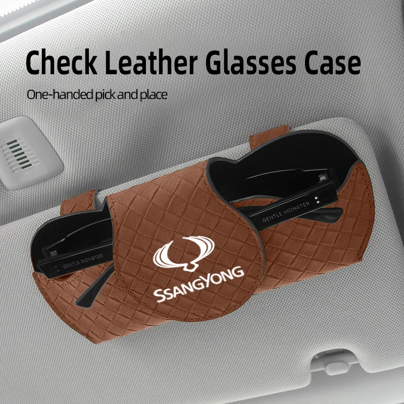 

Car Interior Glasses Clip Auto Sun Visor Sunglasses Holder For SsangYong Rexton Actyon Sport Kyron Tivoli Rodius Musso M200 2021