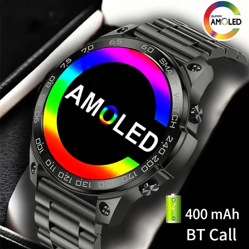 

2023 New AMOLED Men's Smart Watch 1.43 Inch Large Screen Sprot Watch Men Big Battery 400mAh Bluetooth Call Smartwatch Men NFC