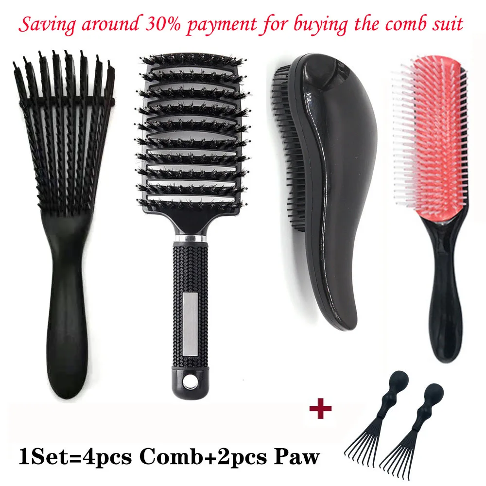 

Styling Comb Set Anti-static Hair Scalp Massage Hairbrush Bristle Women Wet Curly Detangle Brush for Salon Hairdressing Tools