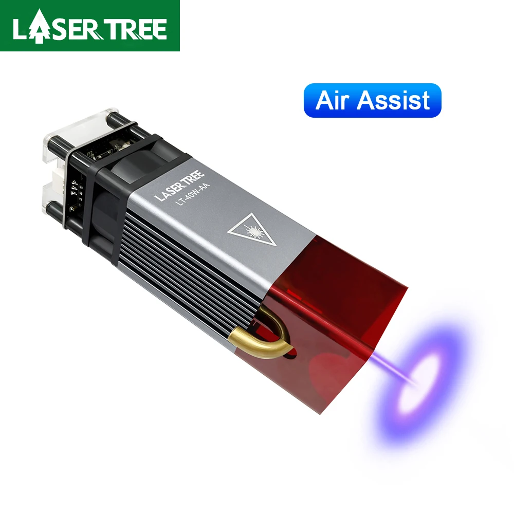 LASER TREE 40W Air Assist Laser Head Fixed Focus Module 450nm TTL Blue Light for CNC Laser Engrave Cutting Woodwooking Tools