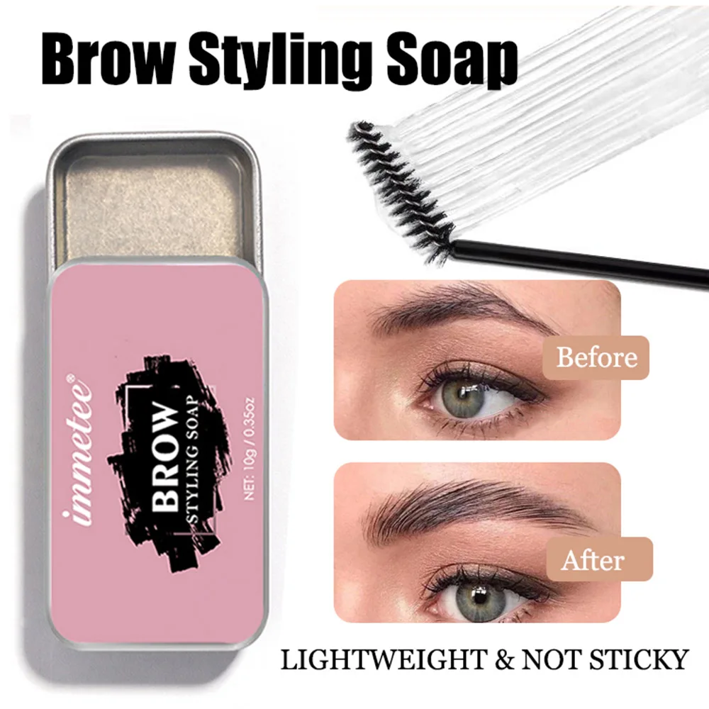 Long-Lasting 3D Eyebrow Styling Soap Eyebrow gel Waterproof Fluffy Brows Makeup Sculpt Wax Women's Cosmetics with Soft Brush