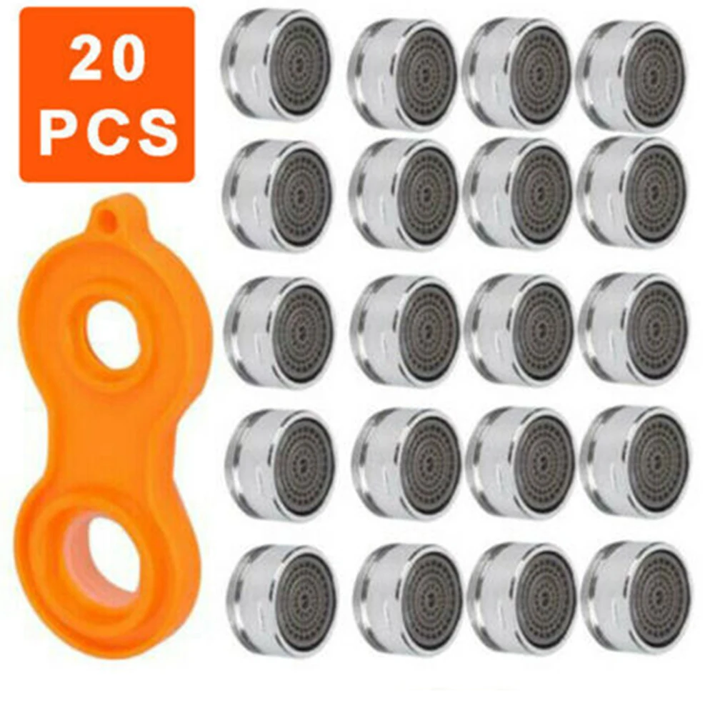

20x Water Saving M24 Aerator Faucet Tap Replaceable Filter Nozzle With Wrench Sprayer Kitchen Water Saving Faucet Accessories