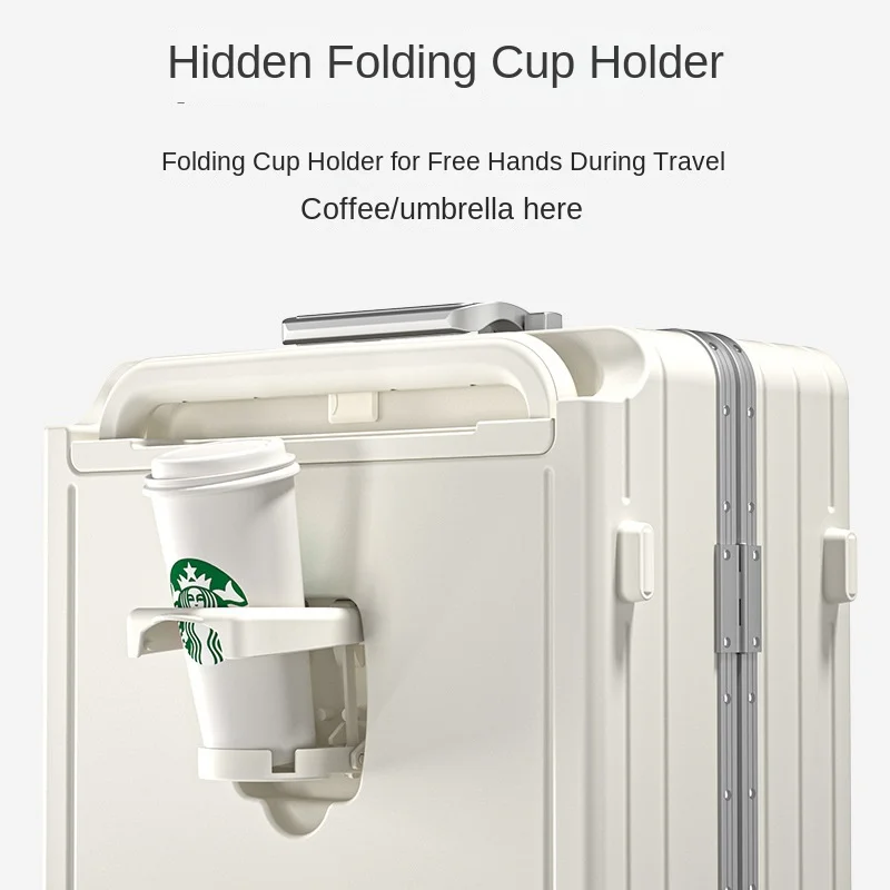 Чемодан на колесиках с алюминиевой рамой и широкой ручкой