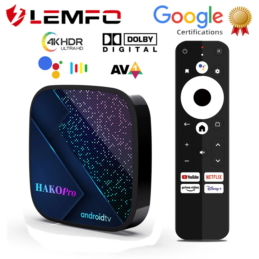 

LEMFO HAKO Pro Smart TV Box Android Google Certification Amlogic S905Y4 2.4G 5G Wifi BT5.0 4K HDR Media Player IPTV TV Box 2023