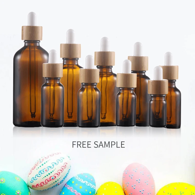 

5/10/15/20/30/50/100ml Frosted Dropper Essential Oil Glass Bottle With Bamboo Eye Pipette Lid Perfumes Cosmetic Containers Vials