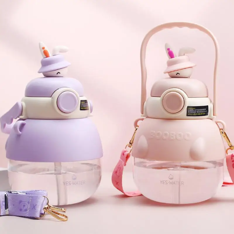 

Kitchen Tools Plastic Straw Belly Cup Outdoor Sport Fitness Jugs Kawaii Plastic Tumbler Sports Cold Juice Water Cup Creative