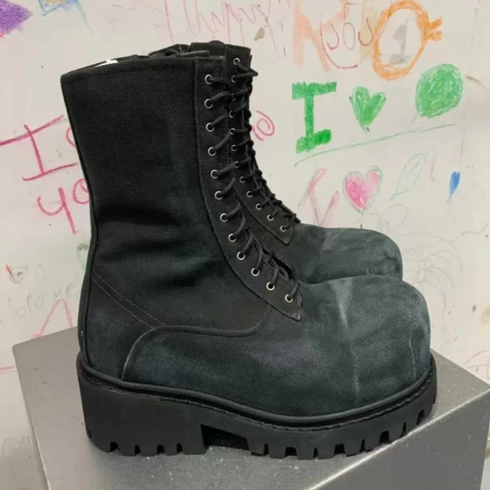 NIGO/мужские и женские ковбойские тканевые рыцарские сапоги с большой головкой