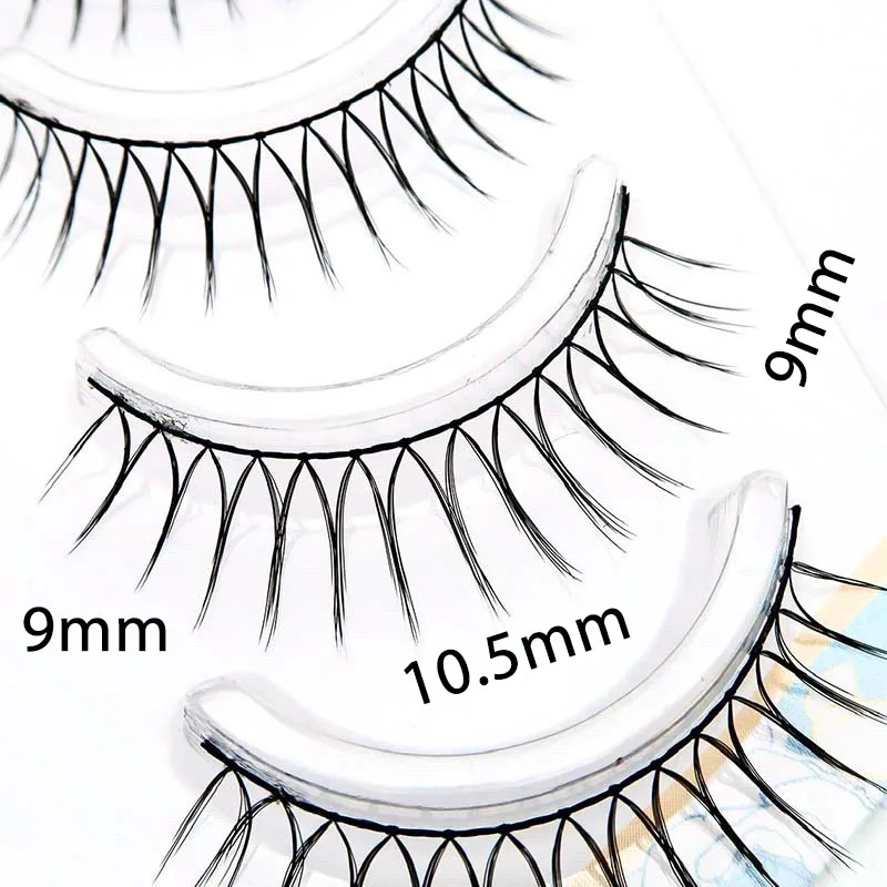 Натуральные 5 пар накладных ресниц корейская группа для девочек 9-10 мм черный