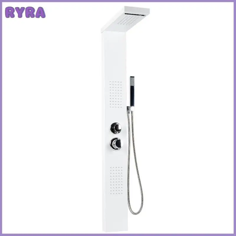 

Лучшая дизайнерская светодиодная душевая панель, 4 функции, смеситель для душа в ванную комнату, настенное крепление, душевая колонка из нер...