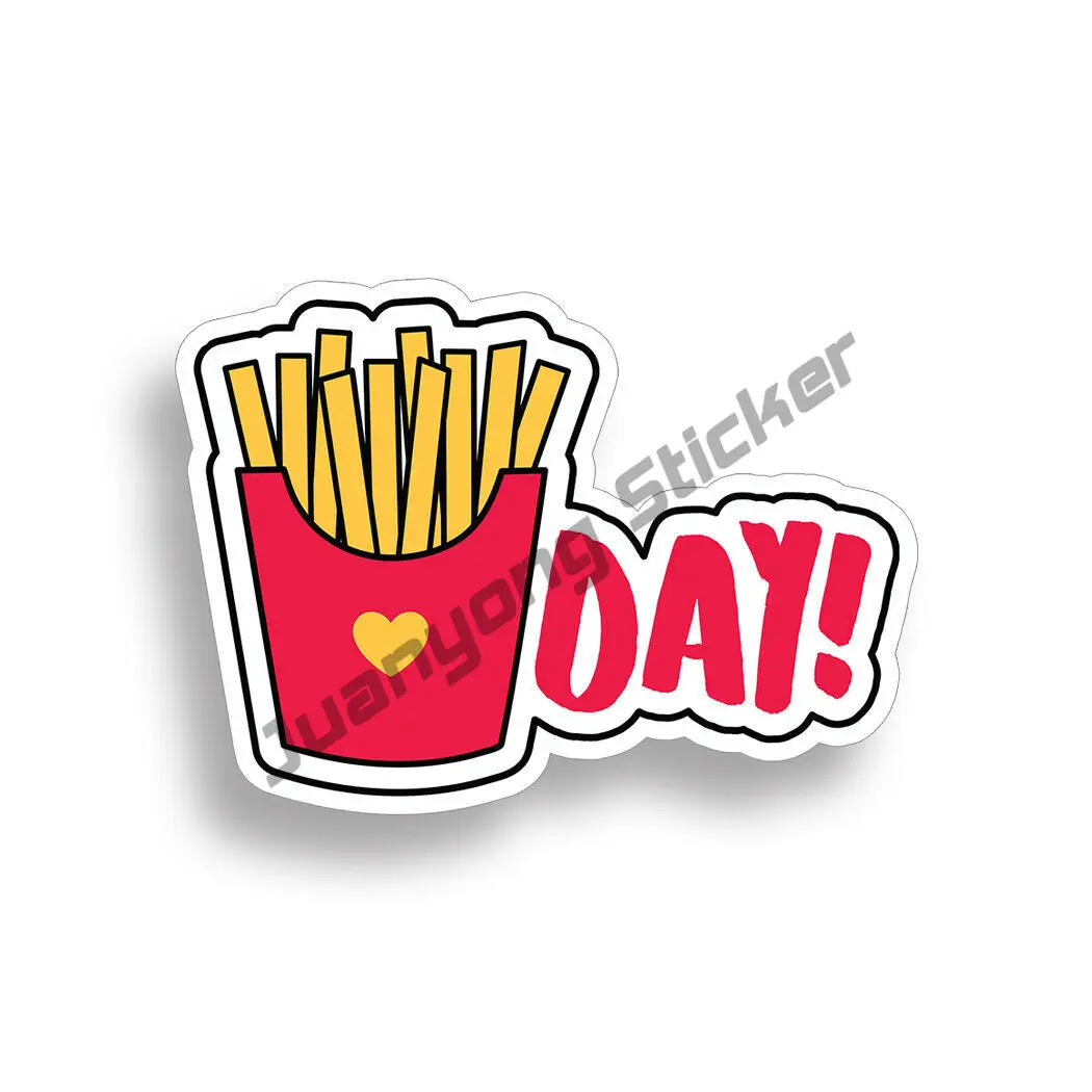 

French Fry Car Stickers Decals Cute Friday Food Flask Cooler Laptop Car Vehicle Window Decal Motorcycle Sticker Accessories