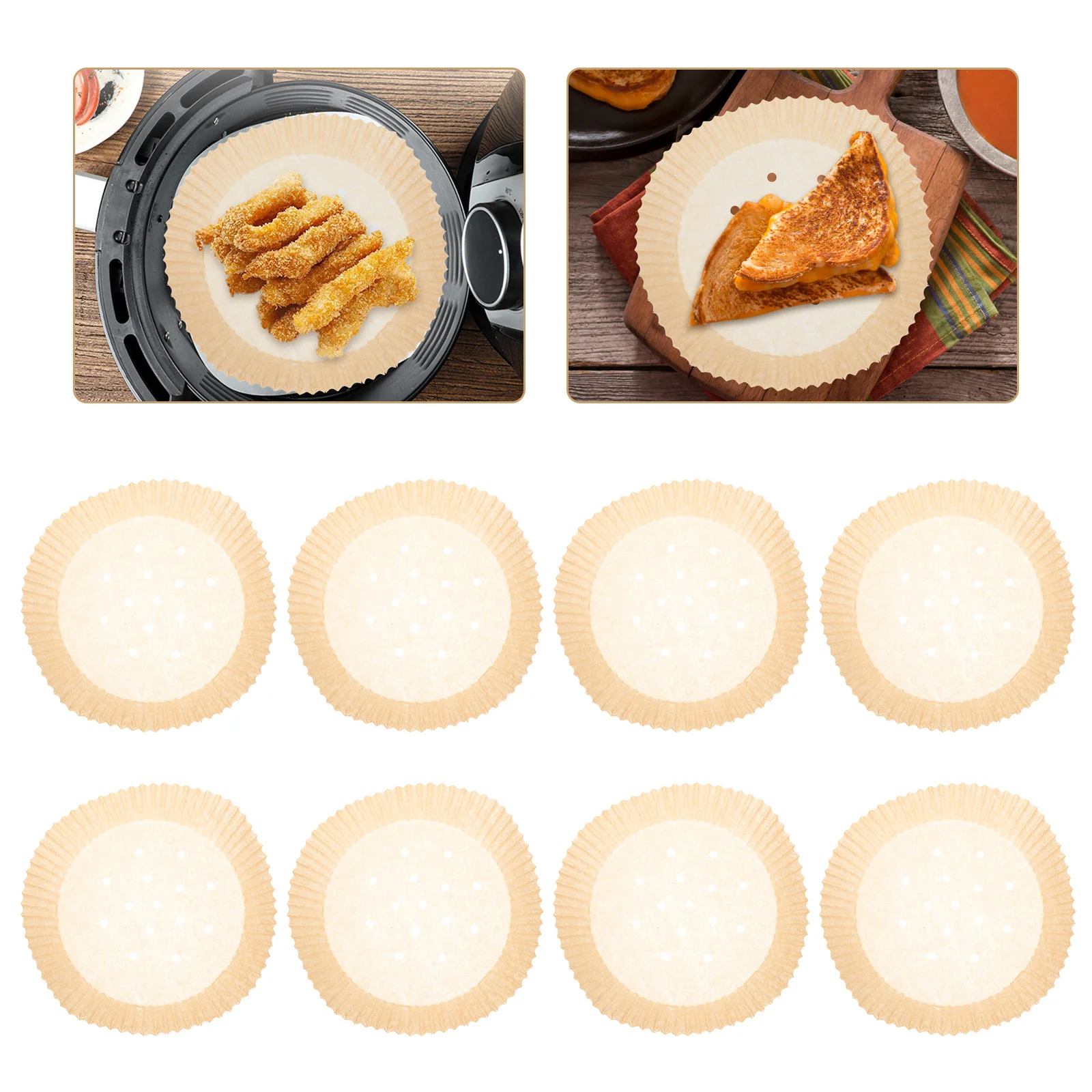 

50pcs Air Fryer Paper Liner Air Fryer Paper Tray Hollow Paper Baking Tray
