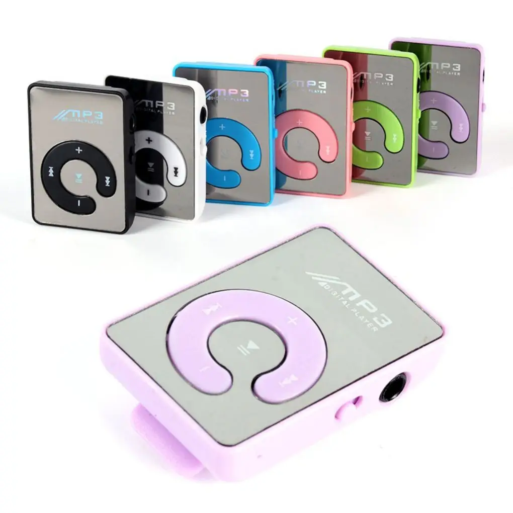 

Mirror Clip USB MP3 Music Player Student Sports Running Music Walkman Ultra Thin TF Card Loudspeaker Function MP3 Player