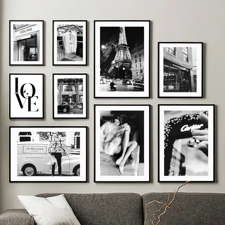 Настенная Картина на холсте Парижское полотенце модный подарок девушка