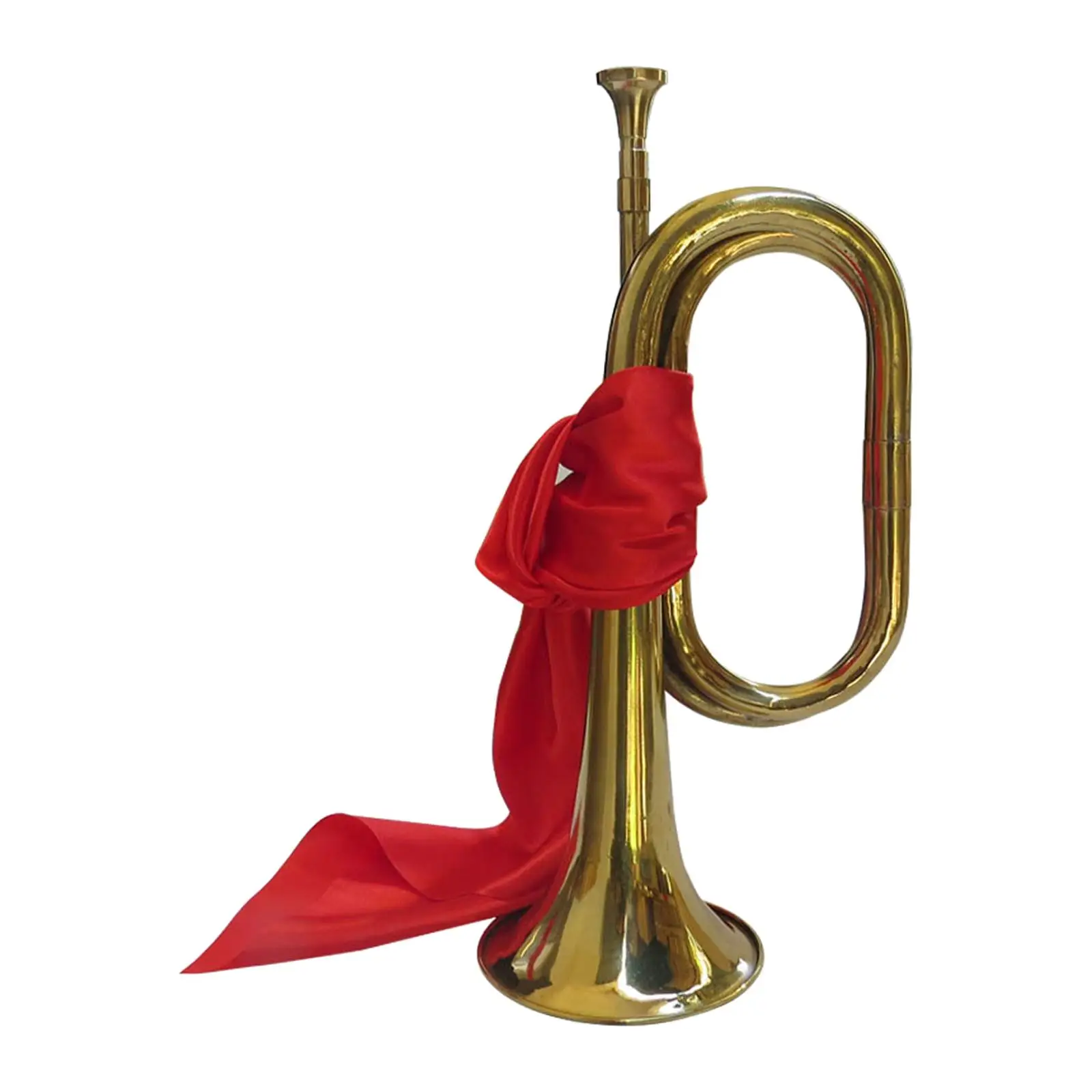 

Blowing Bugle Orchestra with Red Cloth 33cm Brass Standard Trumpet for Professionals Training Beginners Exercise Performance