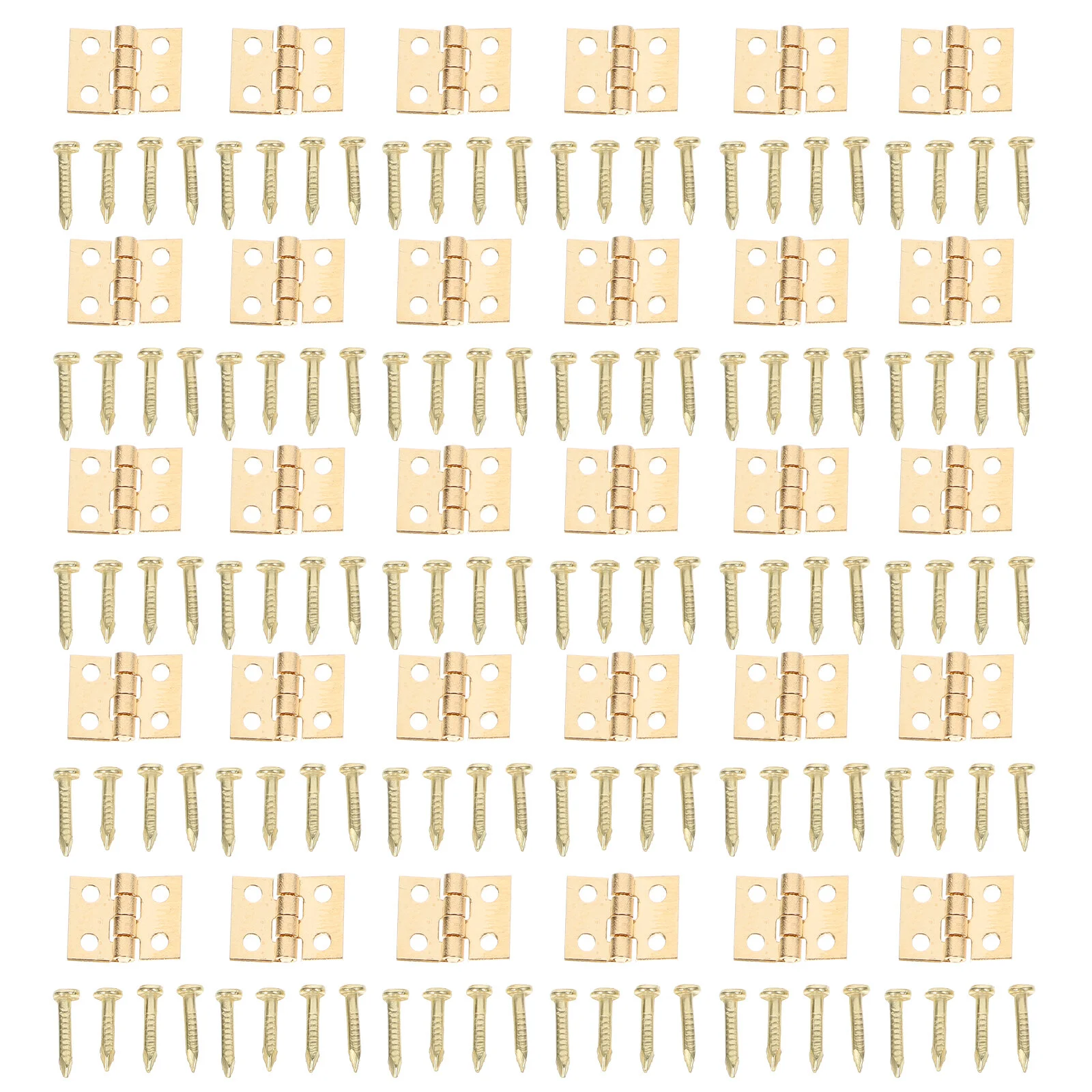 

50pcs Hinges with with 200pcs Nails Miniature Crafts for Small Wooden Box Jewelry Box