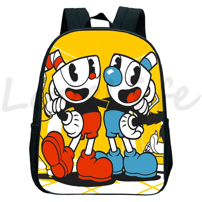 Забавный игровой рюкзак Cuphead Mugman сумка для детского сада Мультяшные школьные