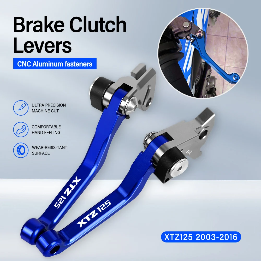 

For YAMAHA XTZ125 2003-2016 2015 2014 2013 2012 2011 Motorcoss Pit Dirt Bike Pivot Foldable Brake Clutch Levers With LOGO XTZ125