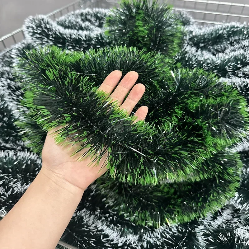 Оптовая продажа рождественская лента гирлянда ленты с мишурой зеленая трость