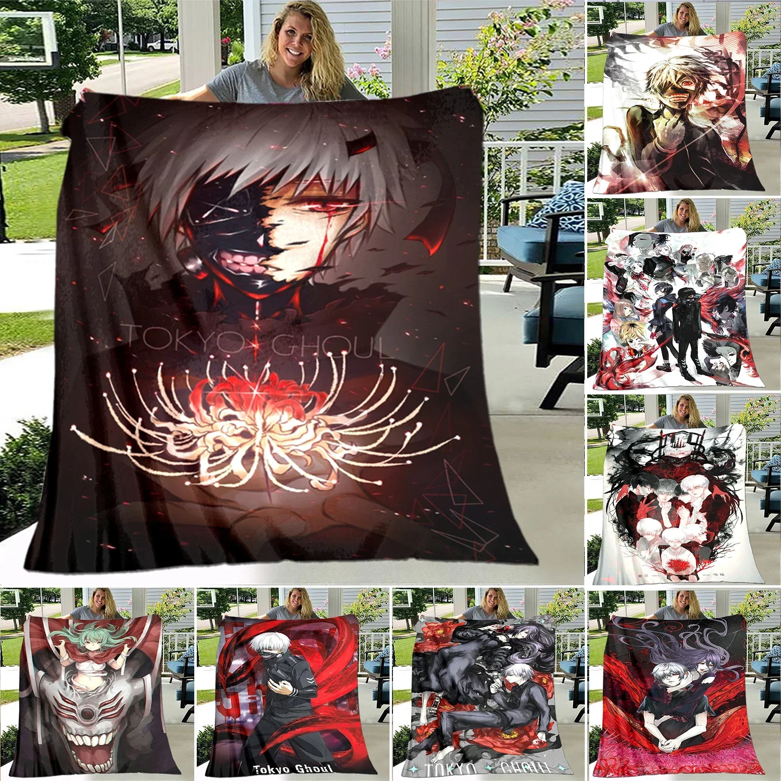 Одеяло с 3D принтом в стиле аниме Токийский гуль мягкий чехол для дивана игровое