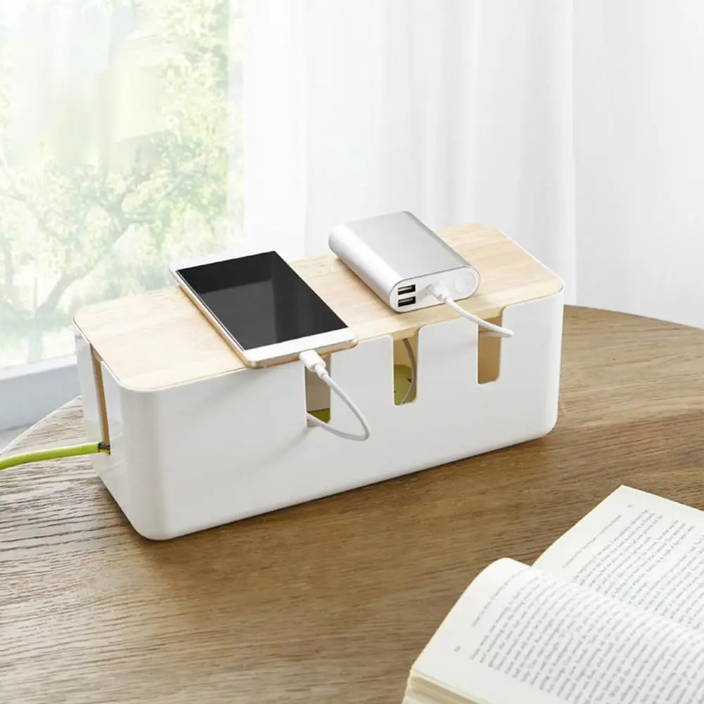 

Storage Box Cable Storage Holder Hollow Wire Management ABS Anti-Electric Charger Container Home Decor Home Storage Organization