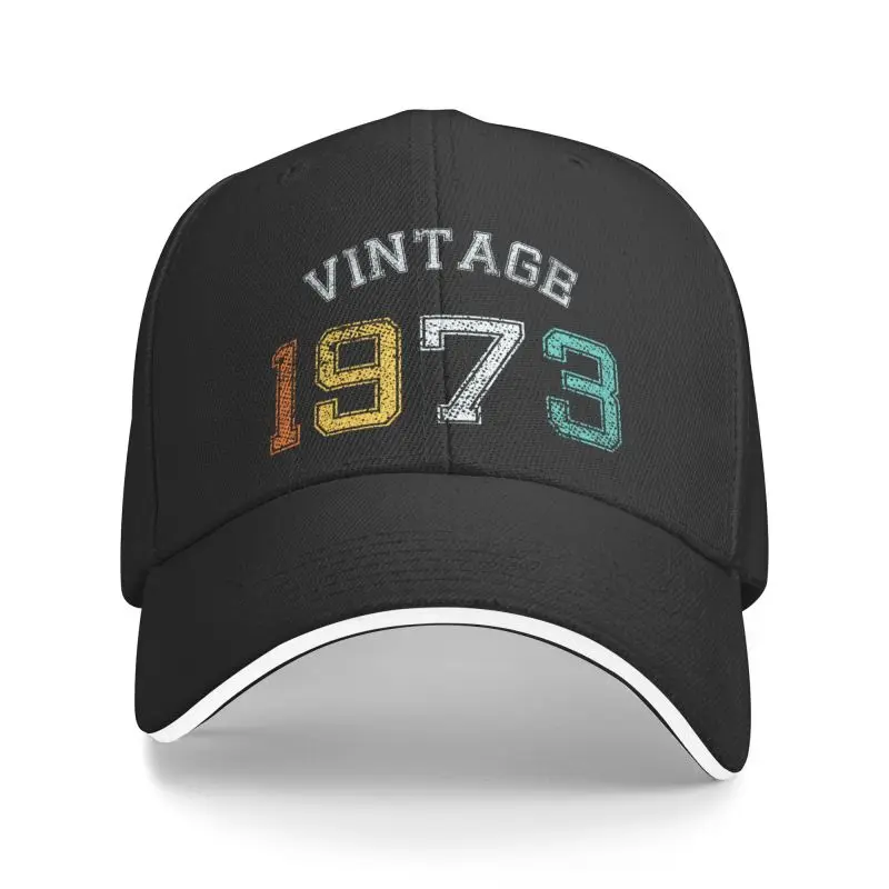 

New Personalized Vintage Born In 1973 Baseball Cap for Men Women Adjustable 49th Birthday Dad Hat Streetwear
