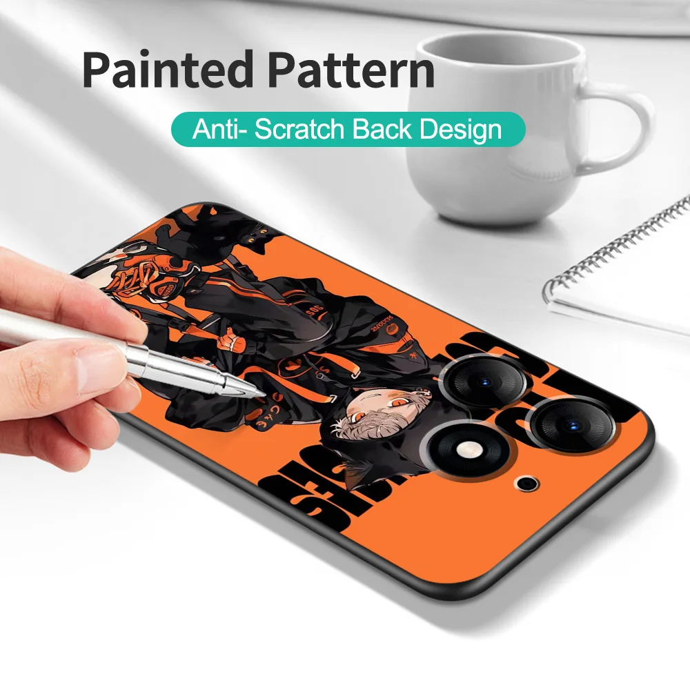 Черный чехол ТПУ для INFINIX HOT10 11(G37) 20I 20 NOTE12VIP 12 4G(2023)12PRO 4G 5G 12I девушки и черные кошки