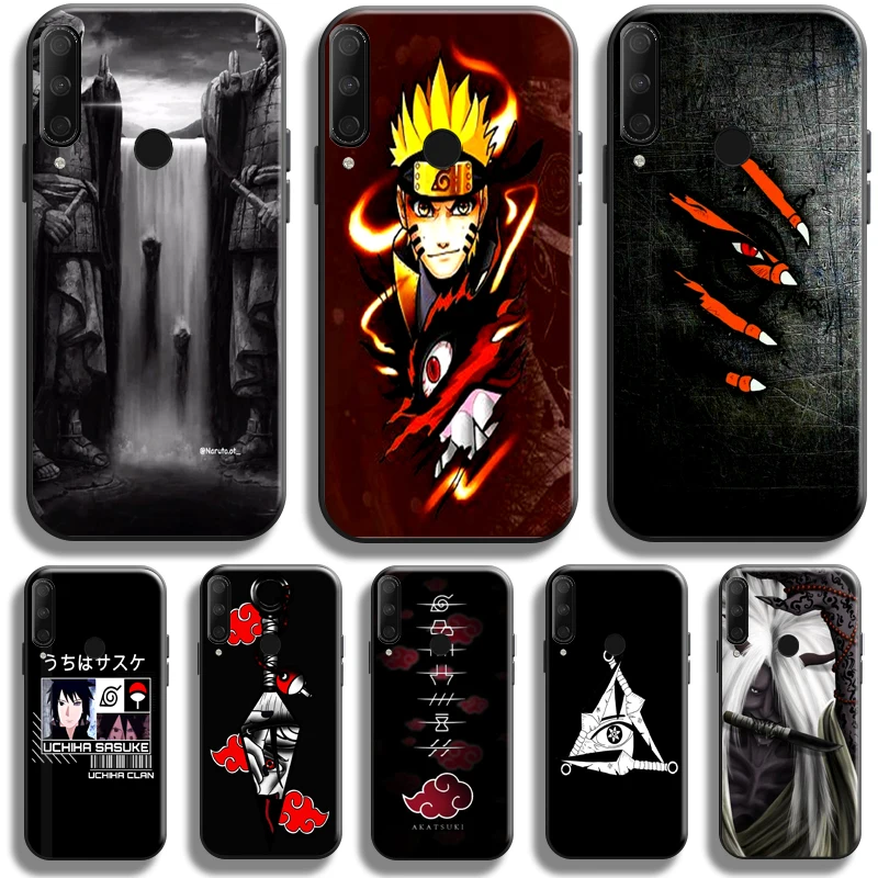 

Anime Akatsuki Logo NARUTO Phone Case For Huawei Honor 9X 8X 7X Pro For Honor 10X Lite Case Black Back Liquid Silicon