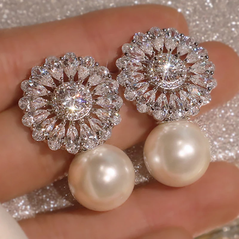 

Mandala Style Shell Beads Luxury Women's Earrings Multiple Types of High-end Jewelry Free Shipping Cubic Zirconia Stone Earrings