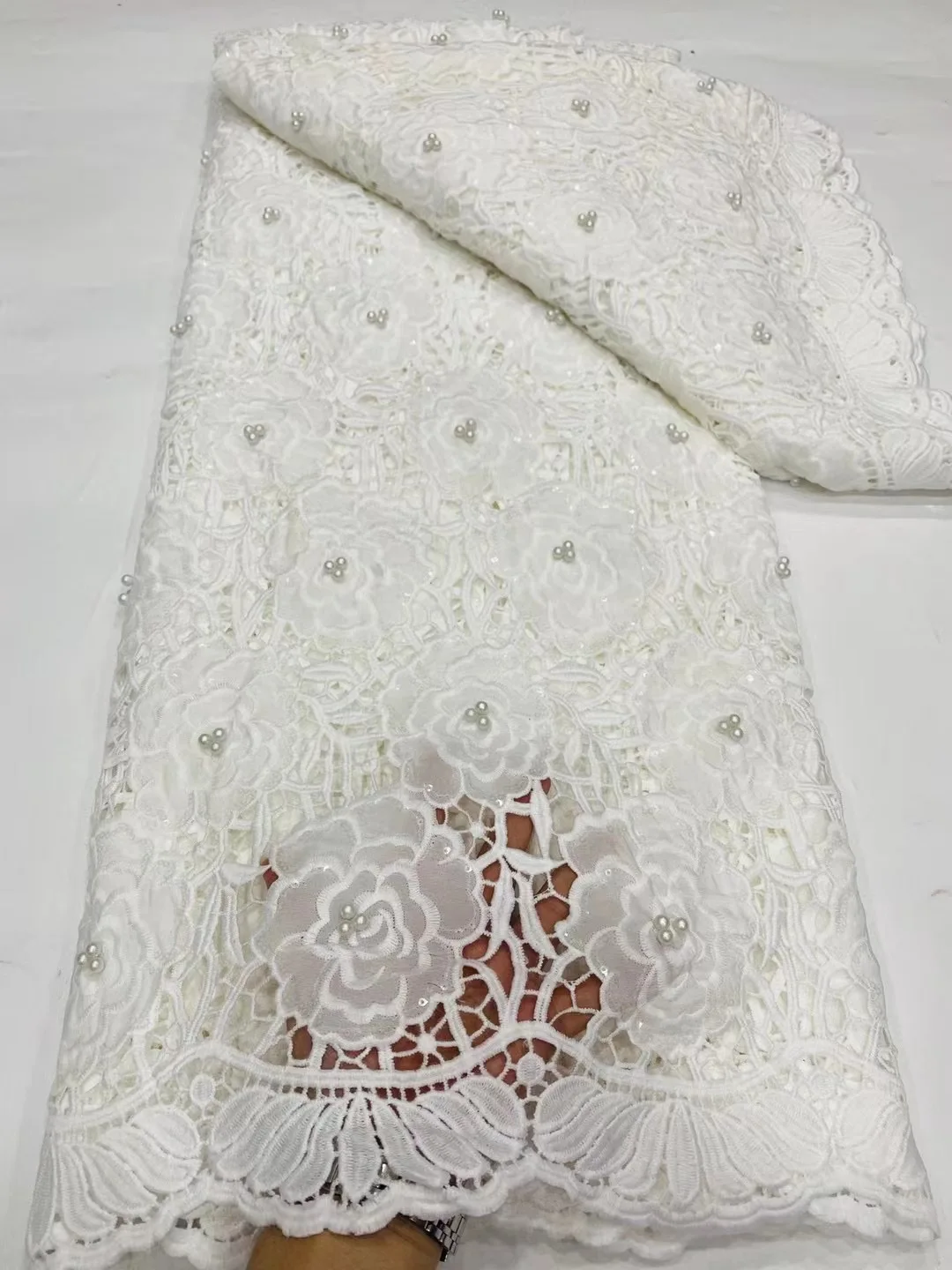 

2023 горячая Распродажа африканская кружевная ткань, Высококачественная нигерийская шифоновая ткань, гипюр, кружевная ткань для свадебного шитья, французское кружево