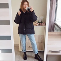 2022 winter new jacket women streetwear polyester single casual breasted padded outerwear coat female warm parkas clothes