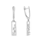 Серебряные серьги c фианитом, 925 пробы,  MIUZ Diamonds (Московский ювелирный завод)