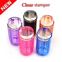 hot candy color 2 8cm clear jelly silicone nail art stamper scraper kit polish design print stamping nail tools
