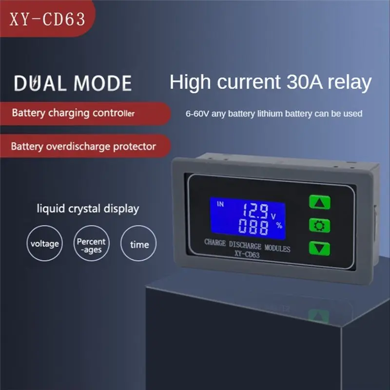 Фото Модуль управления зарядкой аккумулятора XY-CD63 CD63 30A с полной блокировкой питания, защитой от перенапряжения постоянного тока и защитой от пониженного напряжения. №5