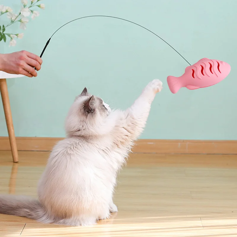 Игрушка для кошек силиконовая маленькая рыбка Self-Hi Cat Teaser закуска мятная игрушка