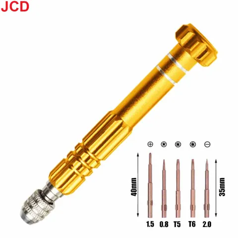 JCD Многофункциональный набор отверток 5 в 1, отвертка для разборки, шлицевая крестовая отвертка с цветком сливы, компьютерные очки, обслуживание часов