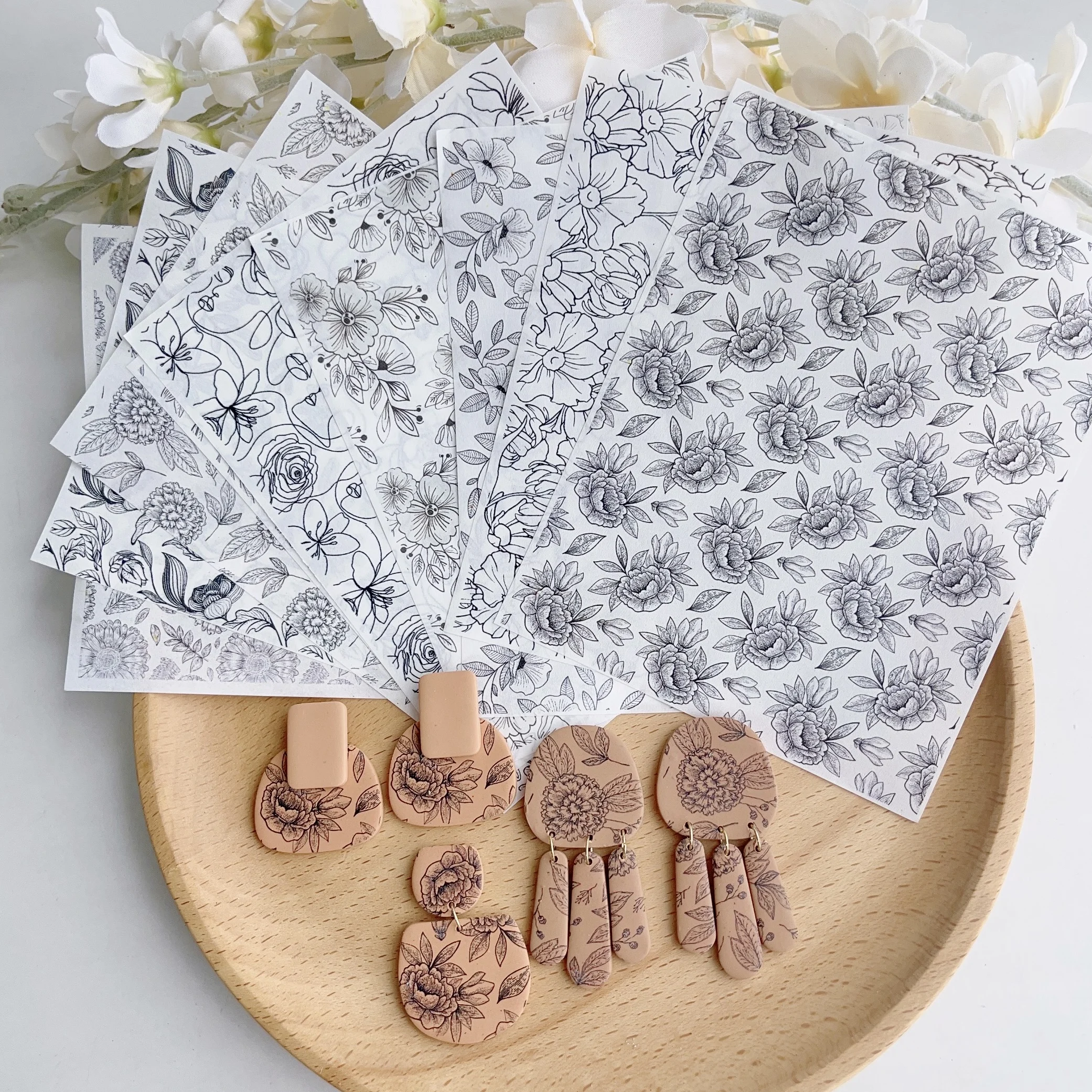 Цветочная переводная бумага для осени цветочный папоротник лист роза цветок