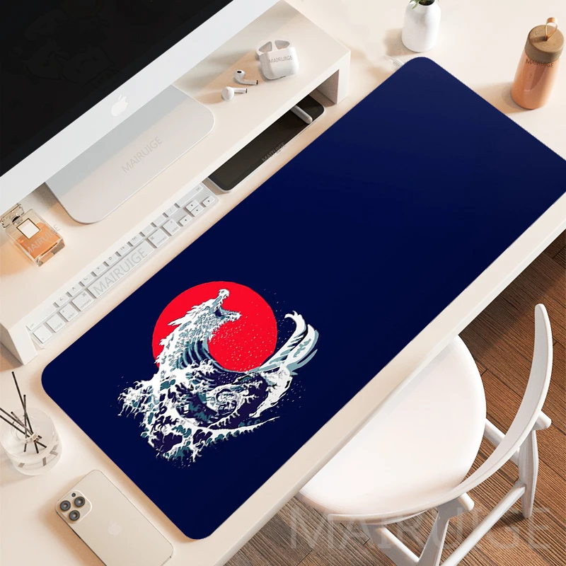 Giant Waves Mouse Pad Non-slip XXL Large Gaming Accessories Playmats Rug Japanese Style Moon Mouse Mat Keyboard Desk Mats Carpet