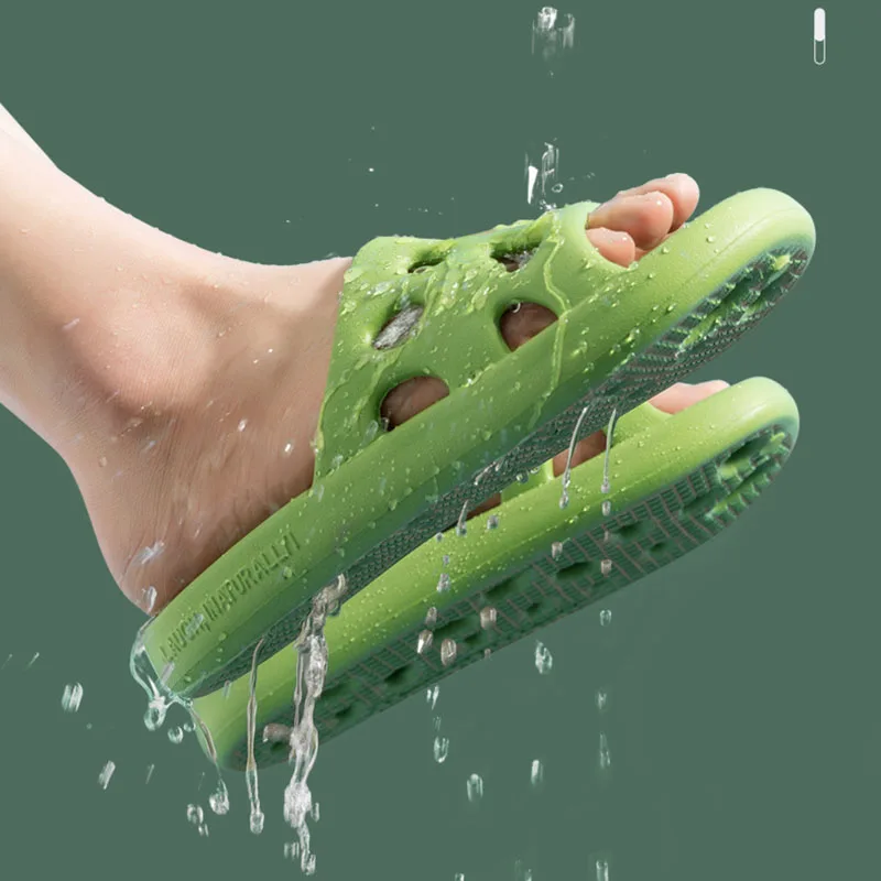 

2022 Summer New Slippers Men Women Indoor EVA Thick Sole Couples Soft Non-slip Pool Shower Bathroom Home Slippers Slide SandalsY