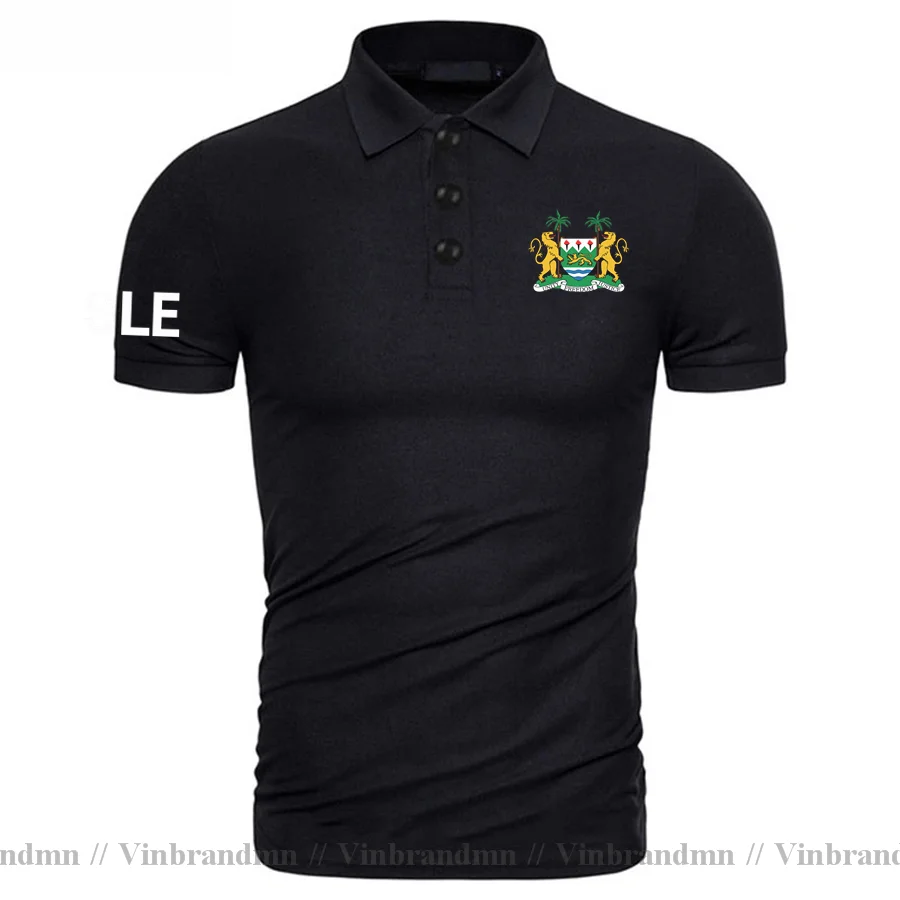 

Sierra Leone Leonean SL SLE Polo shirts Men Pure Cotton Clothing Fashion Brands Shirts Classic Country Nation Team Flag New Tops