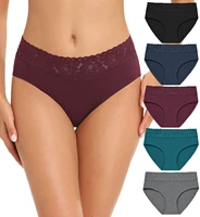 womens underwear cotton bikini panties lace soft hipster panty ladies stretch full briefs 5 pack