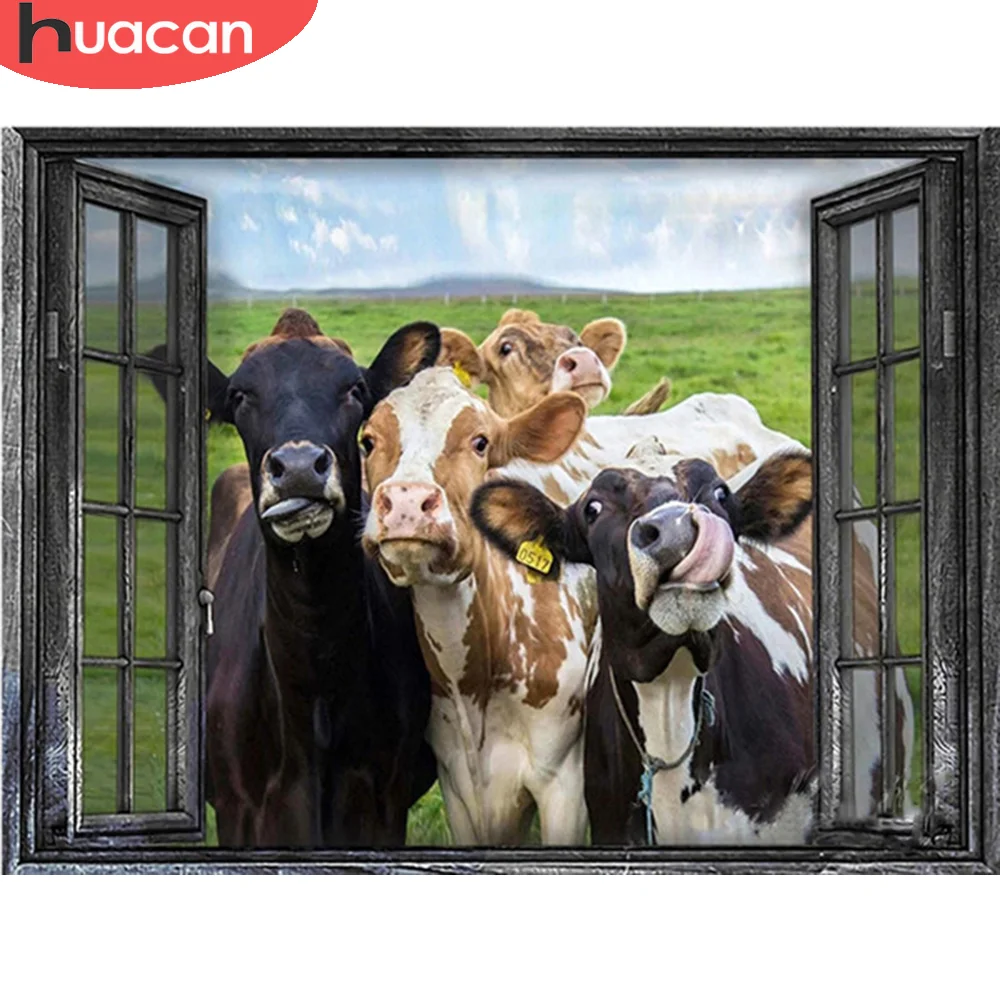 HUACAN 5d алмазная Картина Новое поступление коровья Вышивка крестом продажа Сделай