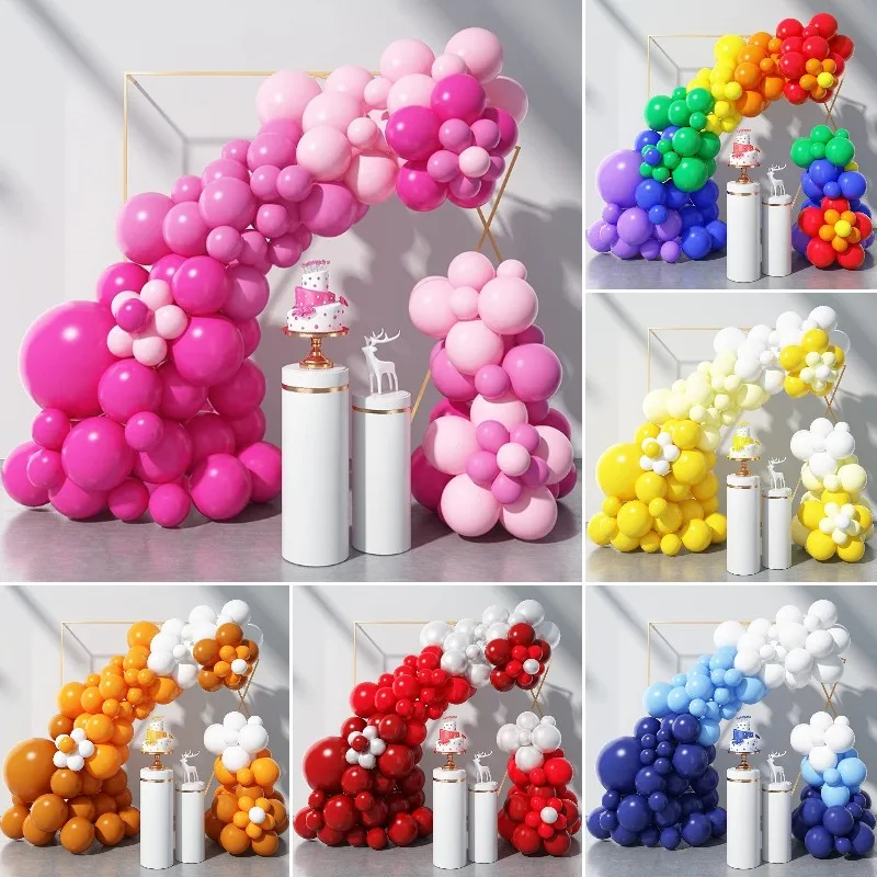 

Фотообои с радужной тематикой, разноцветные матовые шары из латекса для детей, украшения для детского дня рождения