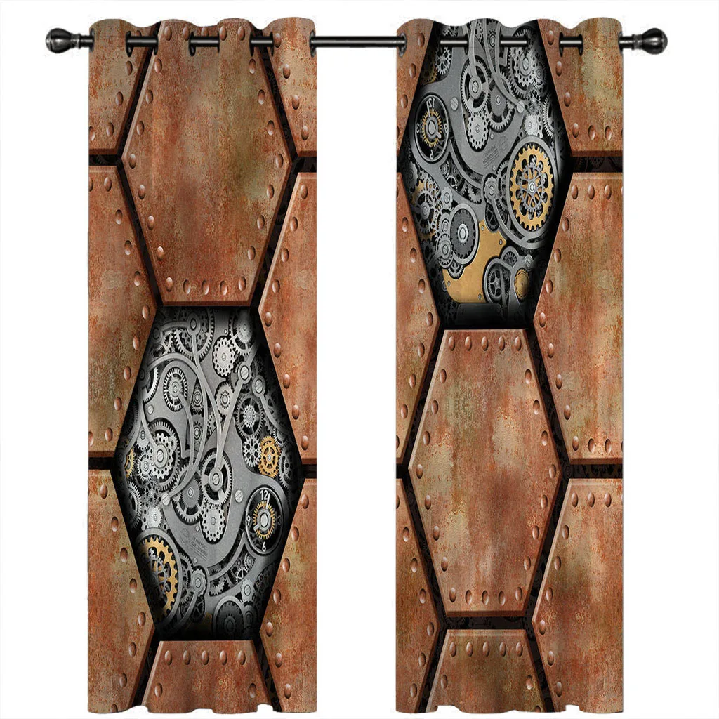 Затемняющие шторы HUANZHUANG для окон винтажные металлические шестерни недорогие