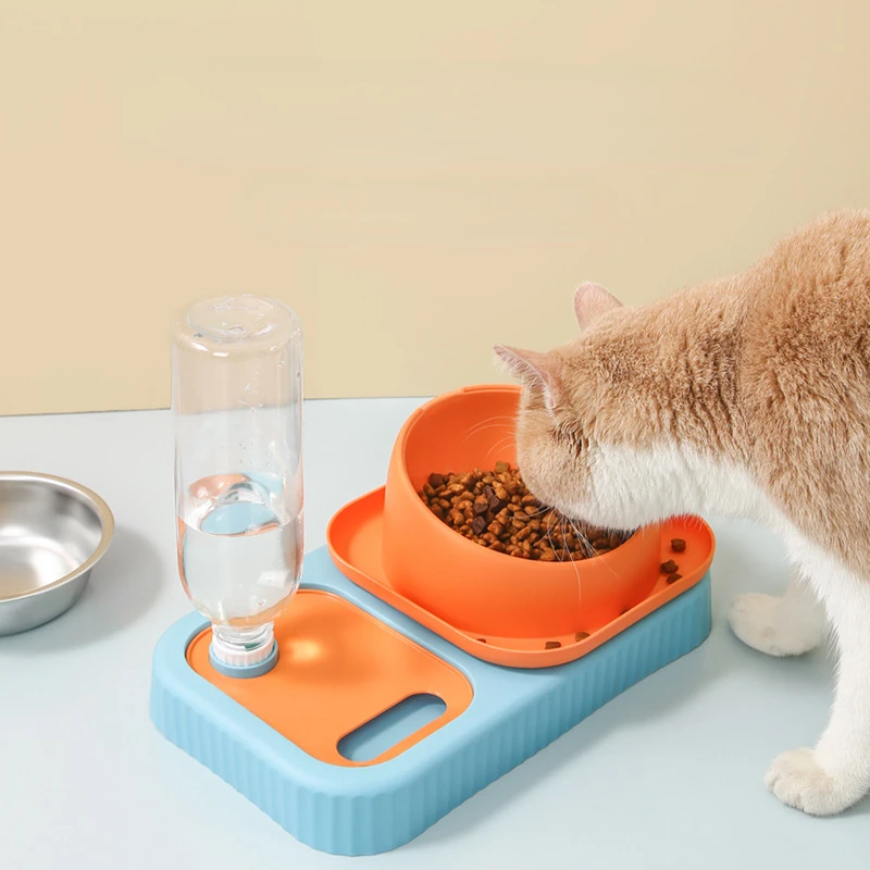

Cat Bowl Dogs Bowl Automatic Drinking Multifunctional Pet Slow Food Bowl Water Bottle Feeder Stainless Steel Bowl Pet Products