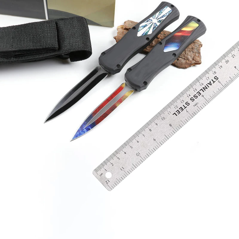 

Micro OTF Tech Knife Combat Troo Series 440 Steel Blade 57HRC Hardness Aluminum Alloy Handle Outdoor Camping Self Defense Knife