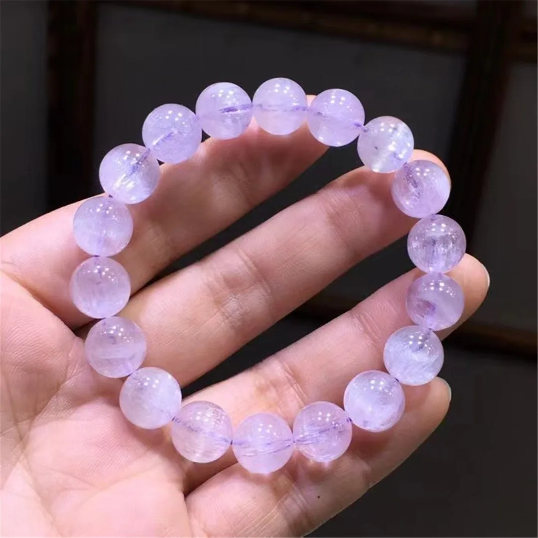 

Женский браслет из натурального фиолетового хрусталя, 11 мм