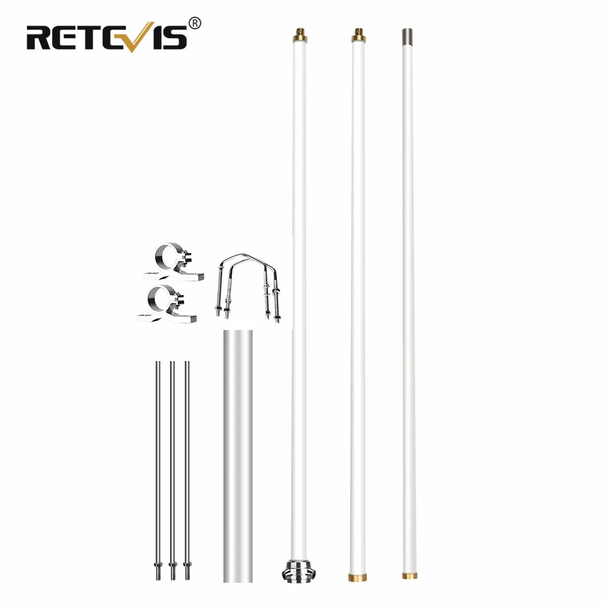 RETEVIS MA05 High Gain Glass Steel Omni-Directional Antenna VHF UHF SL16-K For Base Station For Repeater Retevis RT97/RT92/RT74