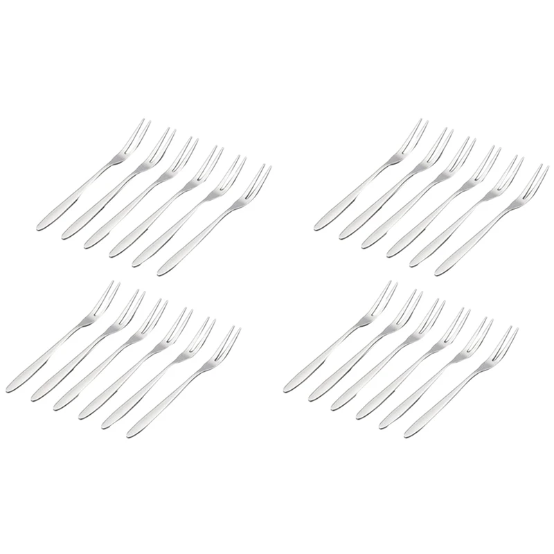 

24 Pcs Dessert Forks,5.1 Inchstainless Steel Mini Salad Fruit Fork Tasting Forks Cocktail Fork
