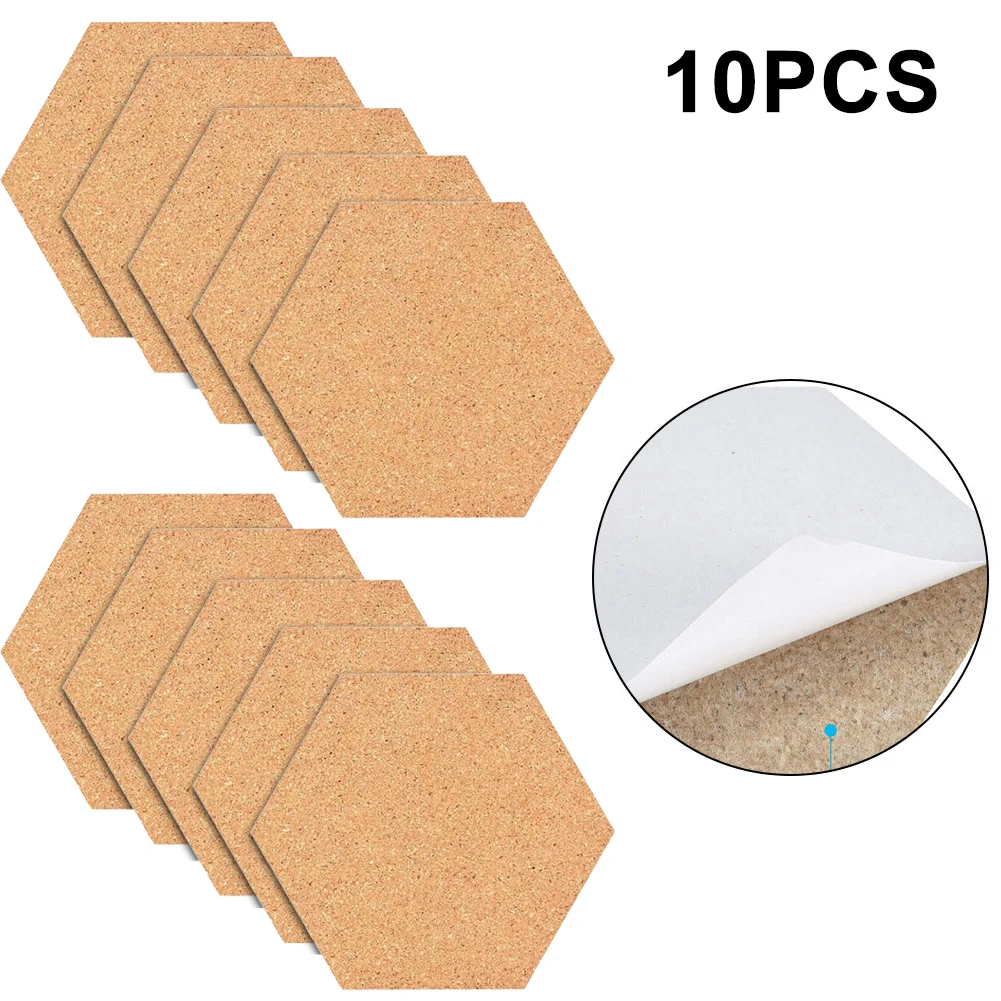 

10PCS Hexagon Cork Coaster Cup Mat Pad 100x85x1mm Anti-slip Hexagon Coasters For Office School Home Decorative Accessories